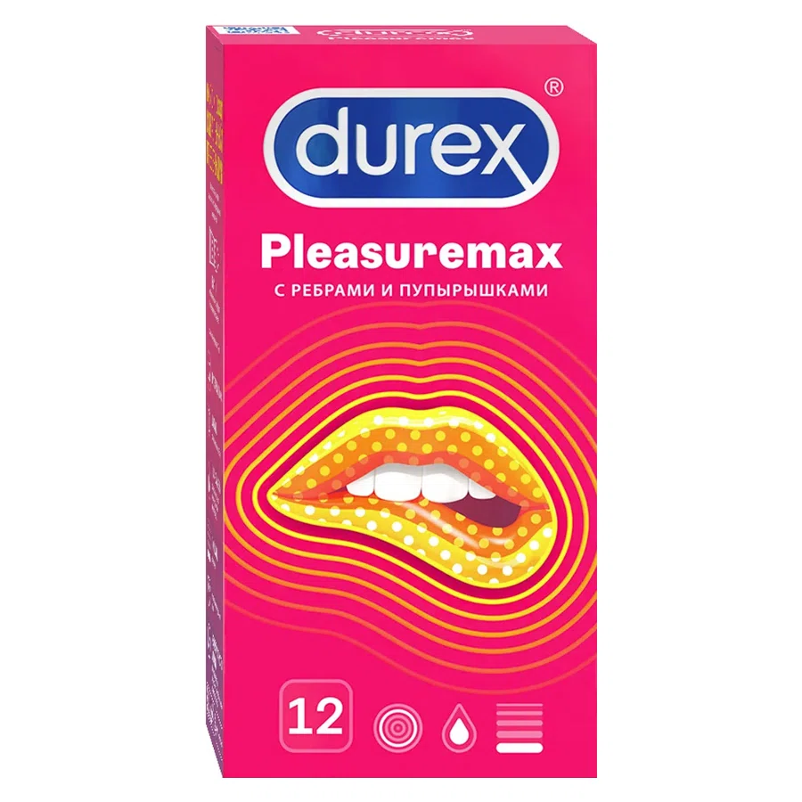 DUREX Презерватив №12 pleasuremax с ребрами и пупырышками