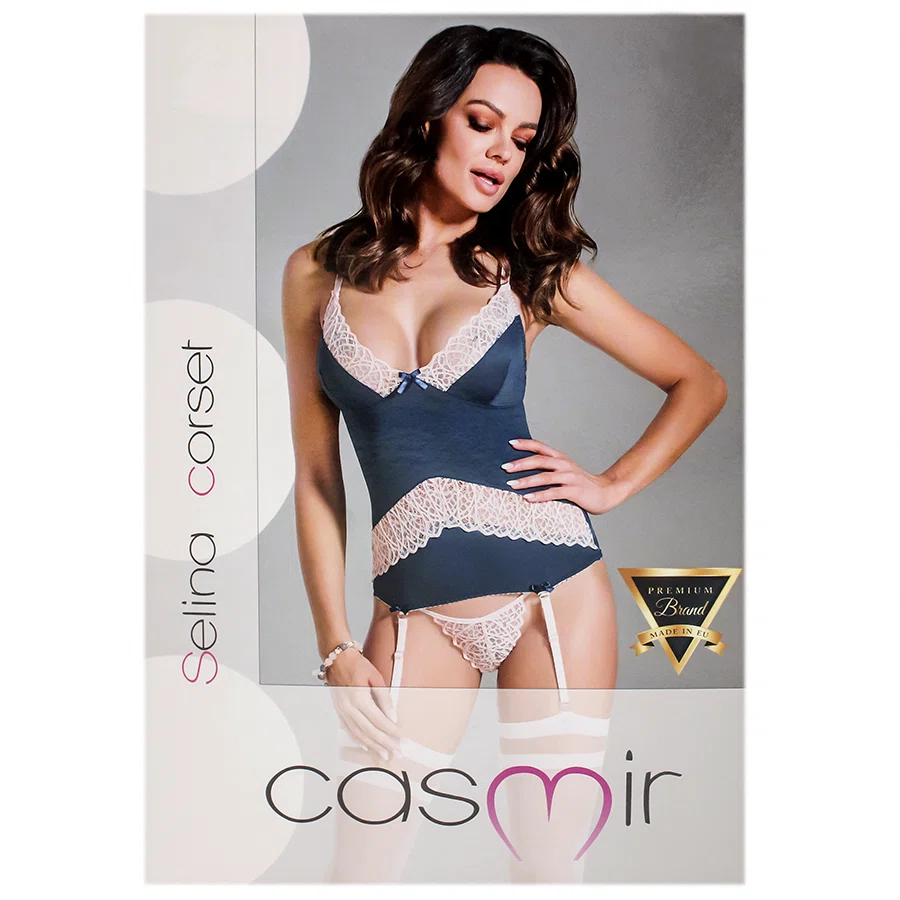 CASMIR SELINA Комплект эротического бельяc корсетом, S/M сине-белый