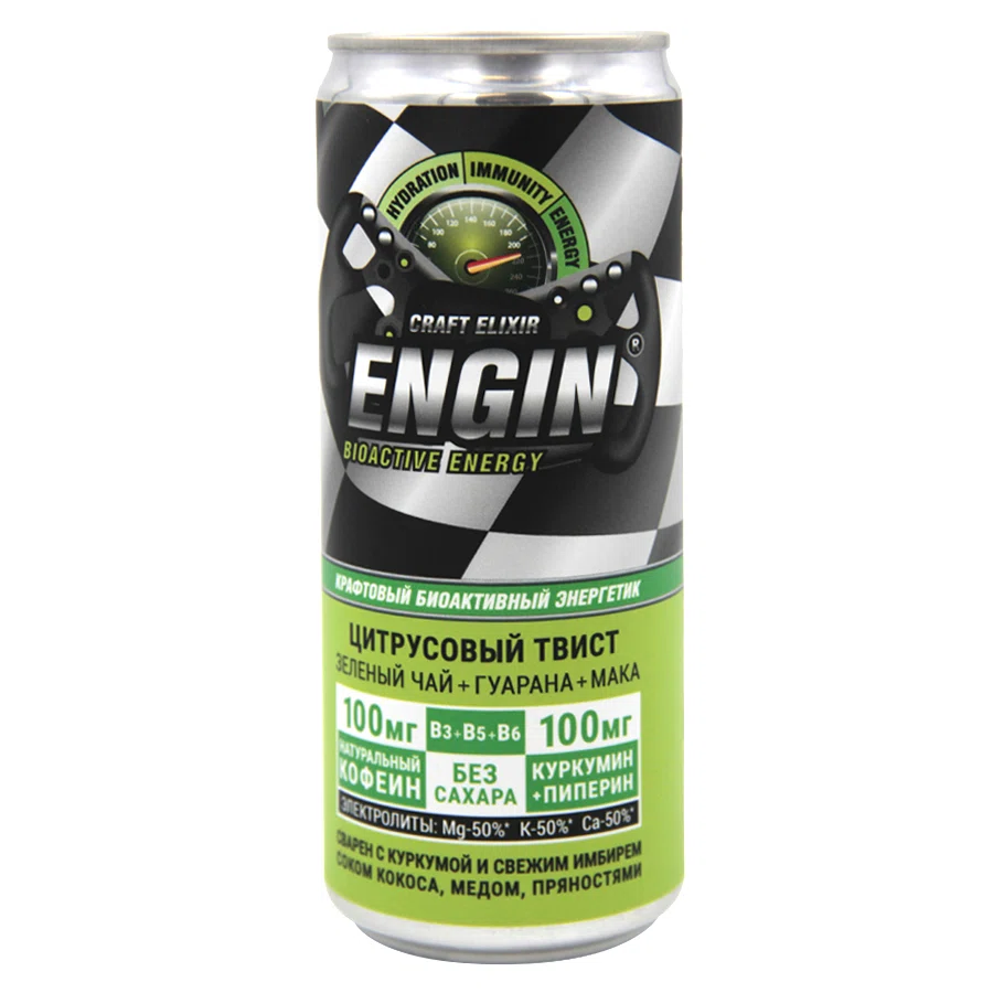 ОМЕГА ENERGIN Энергетик Цитрусовый твист зелёный чай/гуарана/мака 330мл