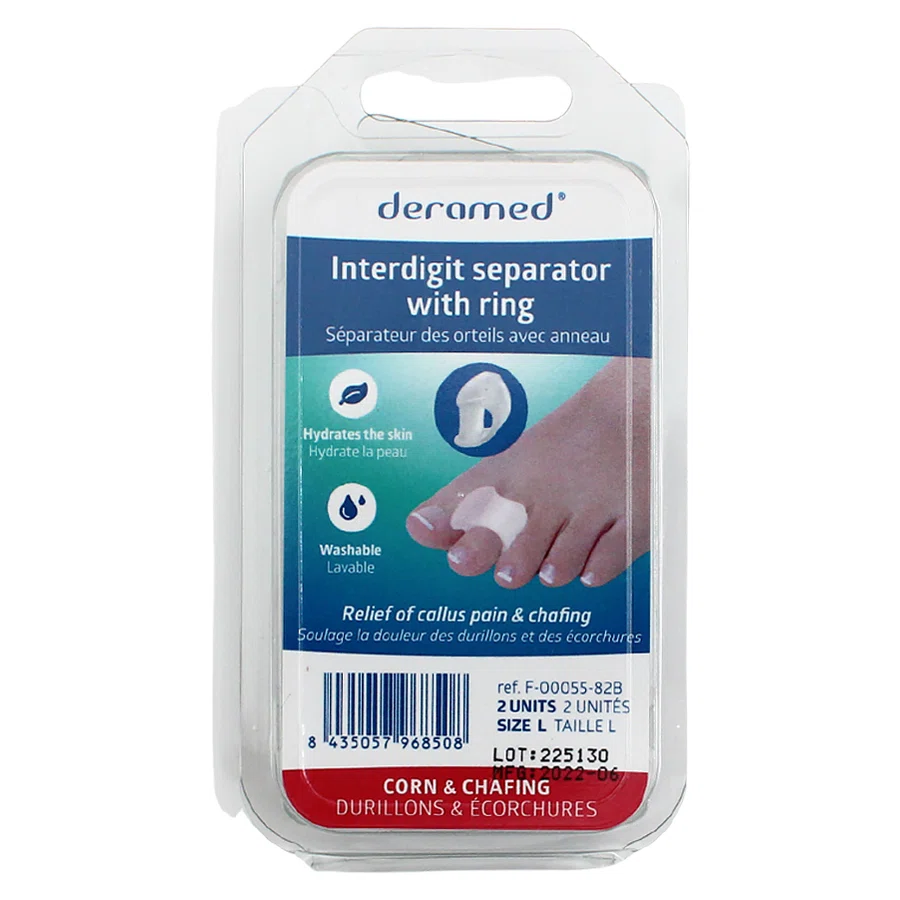 DERAMED Разделитель пальцев с фиксированным кольцом L Large 2 шт F-00055-82B
