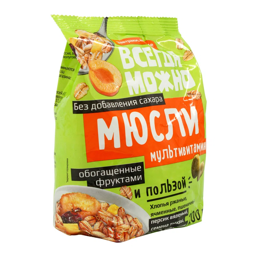 ВСЕГДА МОЖНО персик,семена тыквы,изюм,шиповник 200 гр