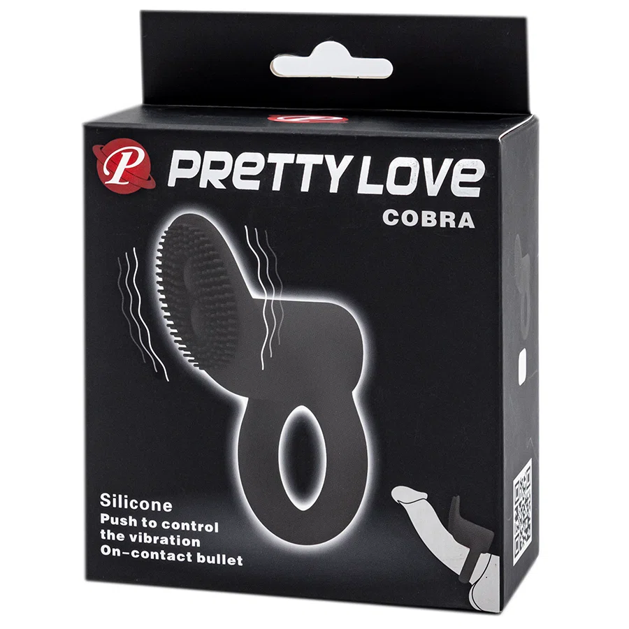 PRETTY LOVE Кольцо эрекционное с вибрацией COBRA BI-210147-1 черный 12.111.1