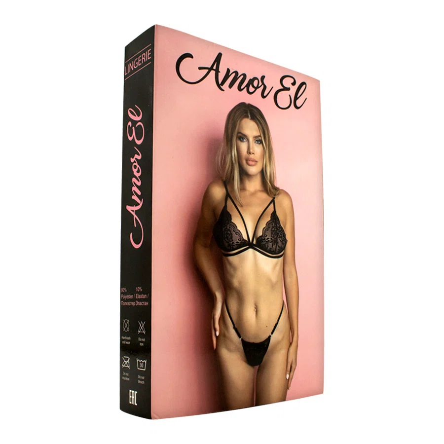 AMOR EL Комплект эротического белья Pura черный L/XL