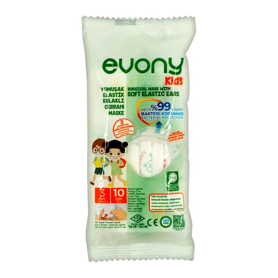 EVONY Маска kids хирургическая одноразового применения 10шт/уп