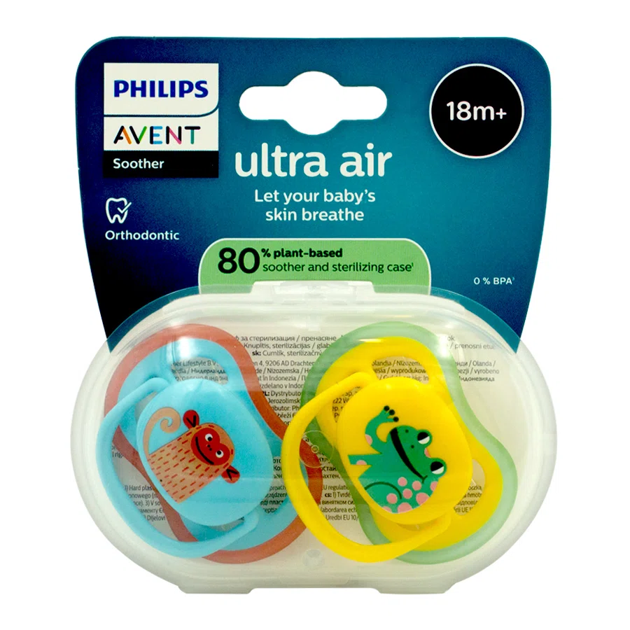 AVENT PHILIPS Соски-пустышки ортодонтические Ultra air 18+