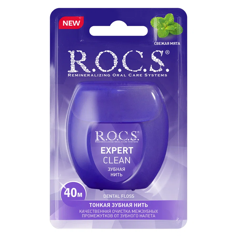 R.O.C.S. Нить зубная тонкая 40м