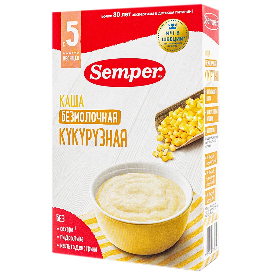 SEMPER Каша безмолочная Кукурузная 180гр