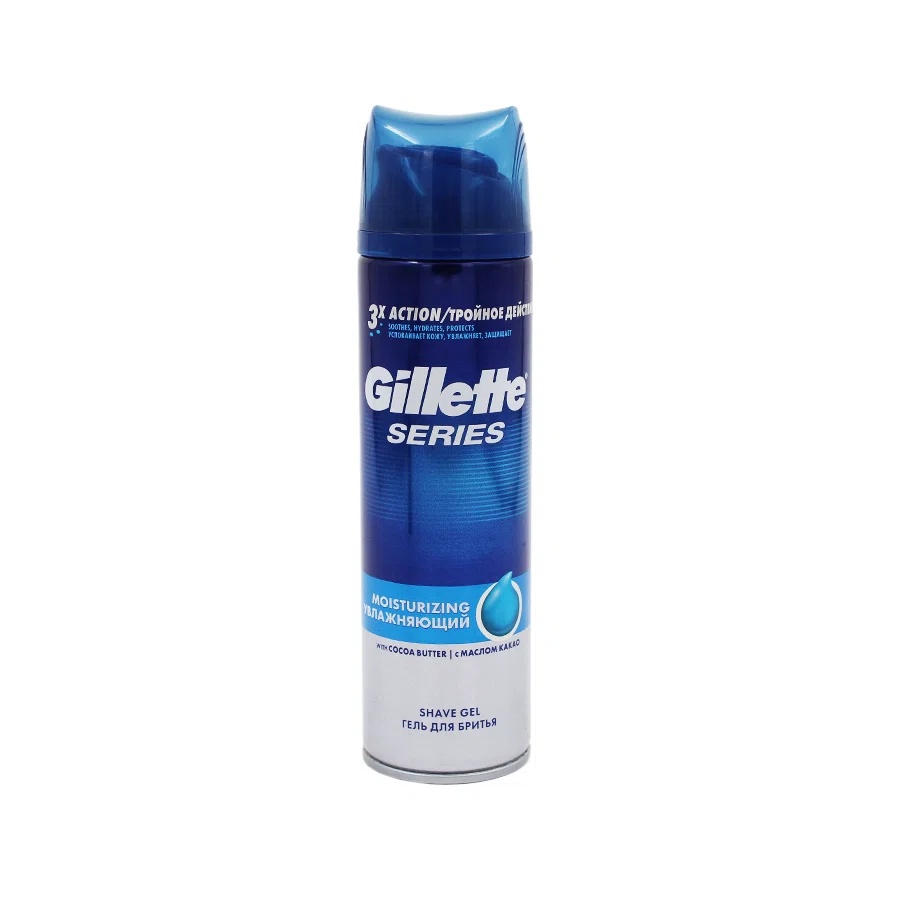 GILLETTE SERIES Гель для бритья 3Х Moisturizing увлажняющий 200мл
