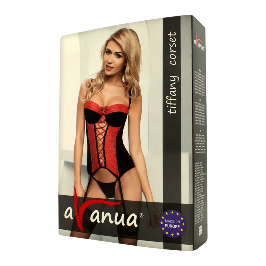 AVANUA Комплект TIFFANY CORSET красно-черный L-XL