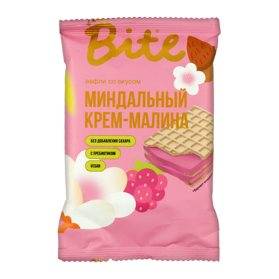 BITEY Вафли Миндальный крем малина б/с 30гр