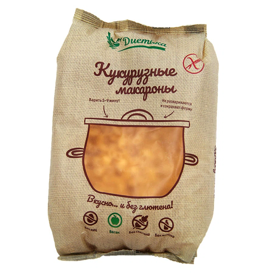 ДИЕТИКА Макароны из кукурузной муки без глютена Рожок средний 300гр