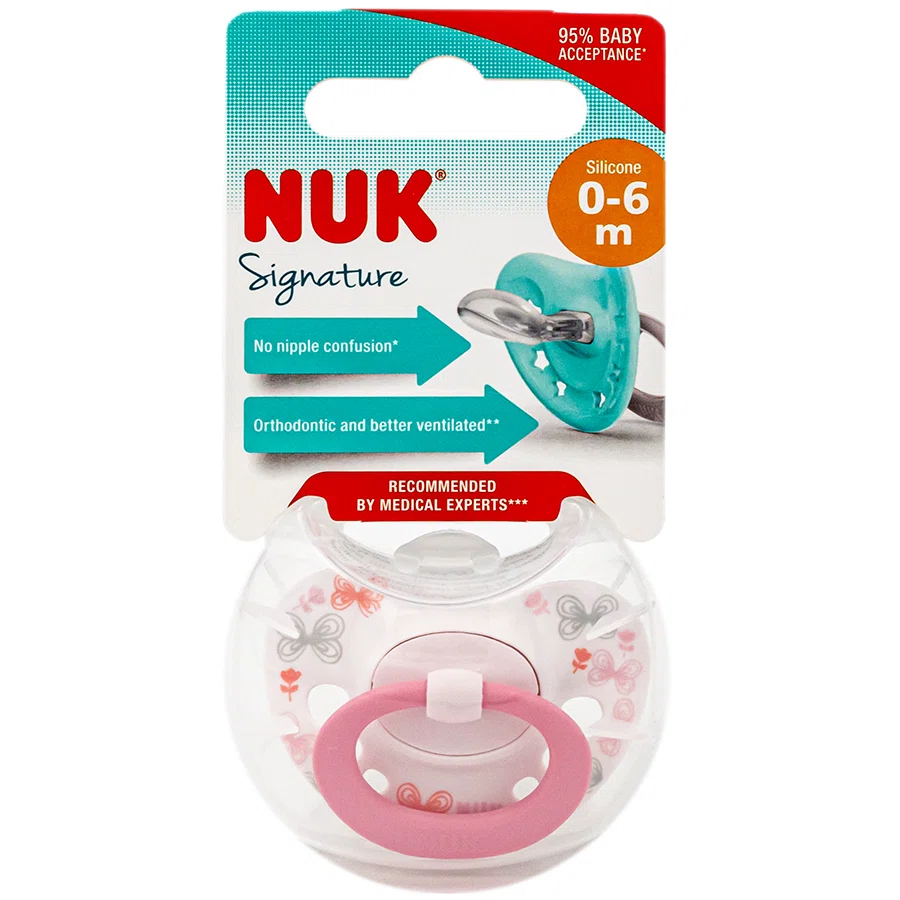 NUK Пустышка Signature силиконовая  0-6м