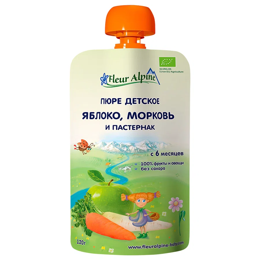 FLEUR ALPINE Пюре яблоко морковь и пастернак 120гр