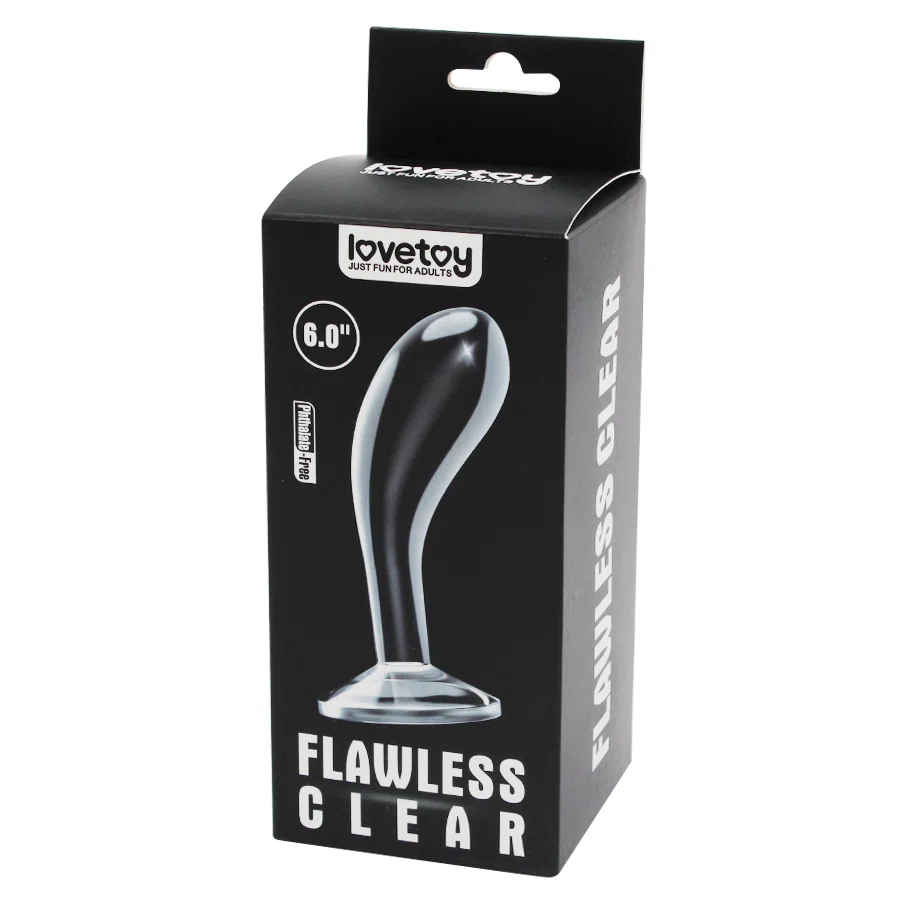 LOVETOY Стимулятор простаты на присоске Flawless Clear Prostate Plug 6.0 прозрачный LV310019