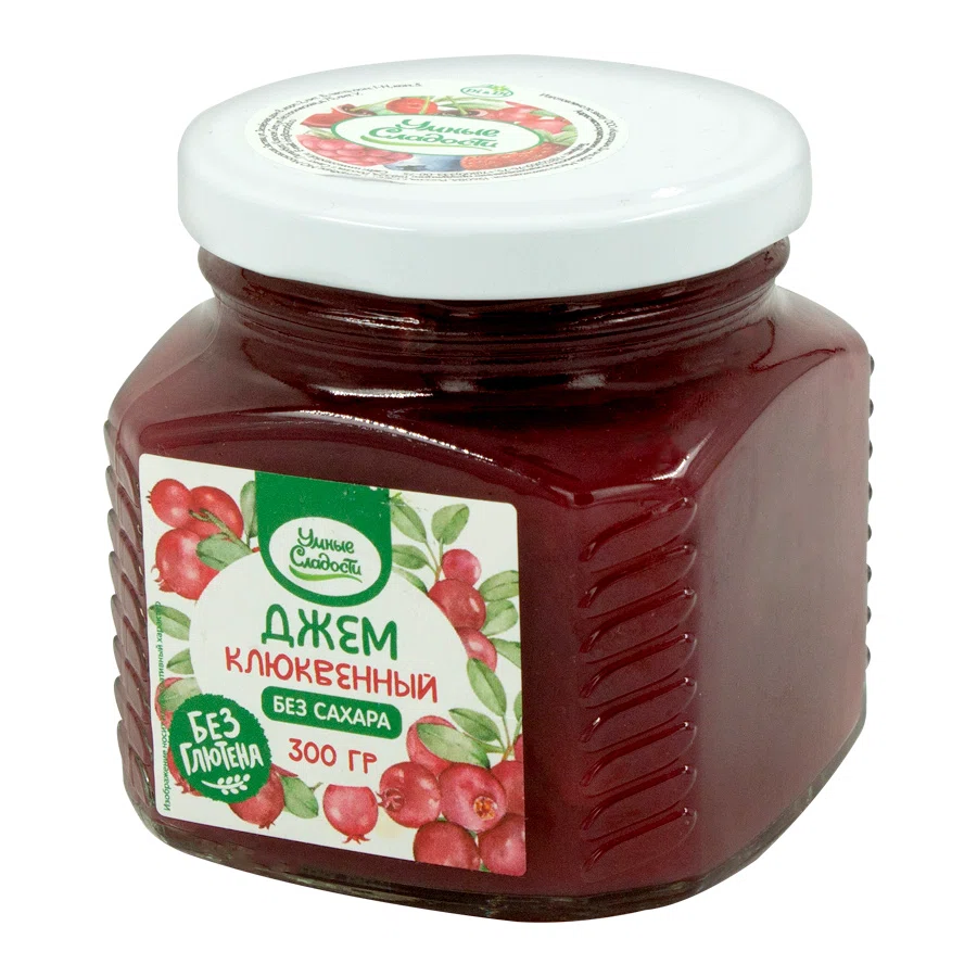DI   DI УМНЫЕ СЛАДОСТИ Джем клюквенный без сахара 300гр