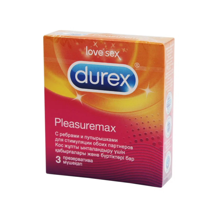 DUREX Презерватив №3 pleasuremax с ребрами и пупырышками
