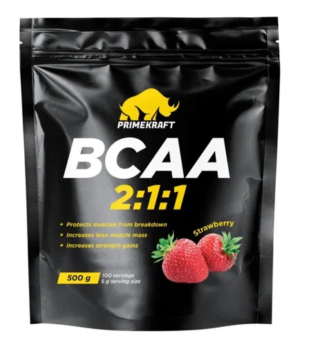 PRIMEKRAFT BCCA 2:1:1 Продукт диетический со вкусом Клубники 500гр
