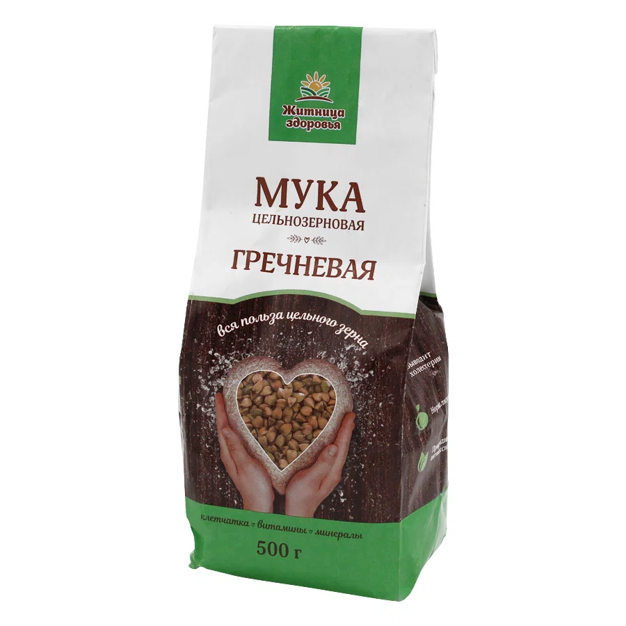 ЖИТНИЦА ЗДОРОВЬЯ Мука из зеленой гречки цельнозерновая 500гр