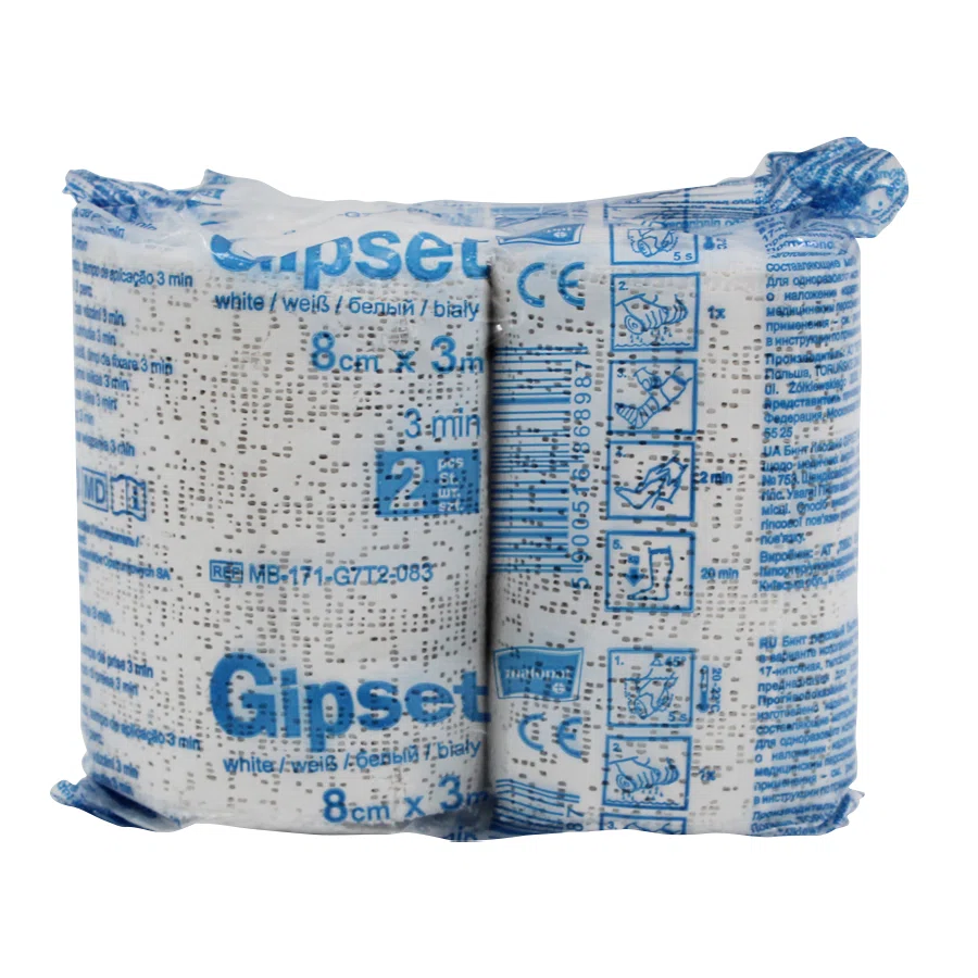MATOPAT GIPSET Бинт гипсовый 8см*3м 2шт/уп