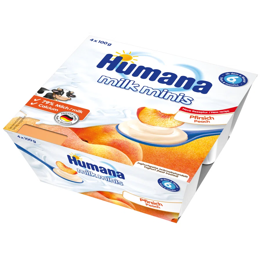 HUMANA Десерт Milk Minis Персик 4*100гр