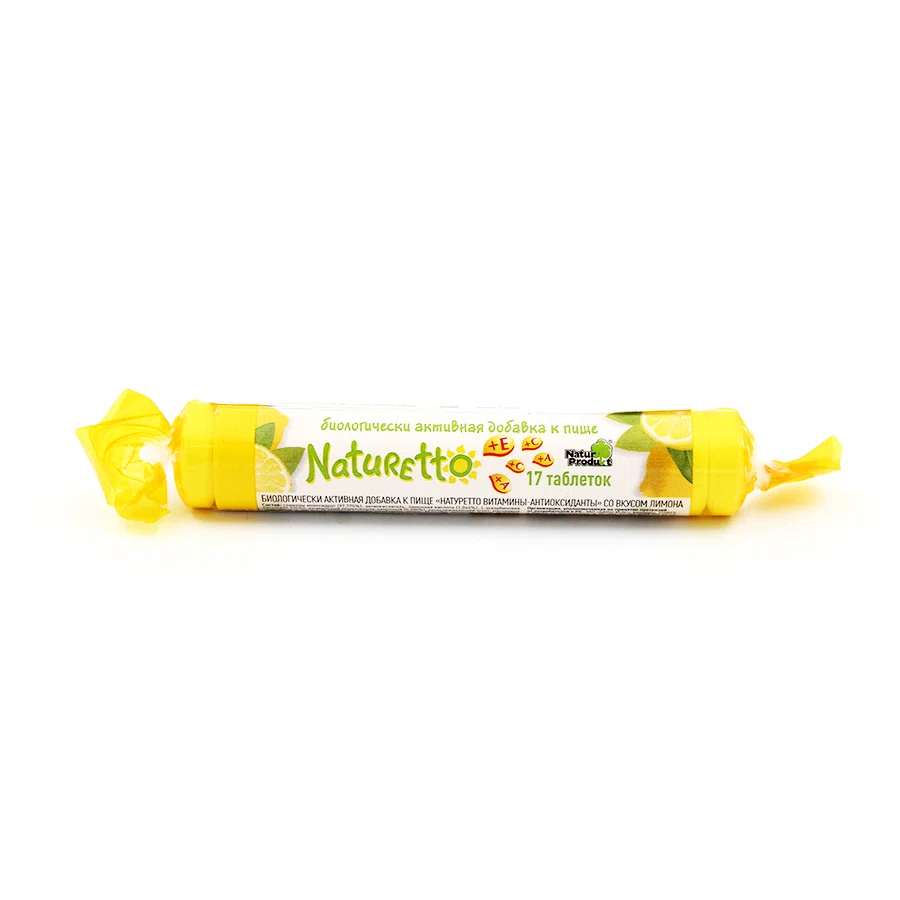NATUR PRODUKT Конфета NATURETTO Глюкоза с Вит. Е,А,С (антиоксиданты) Лимон
