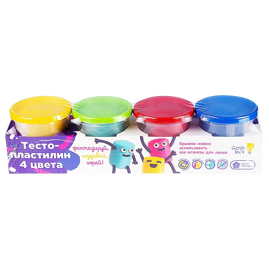 GENIO KIDS Пластилин-тесто 4 цвета TA1010V