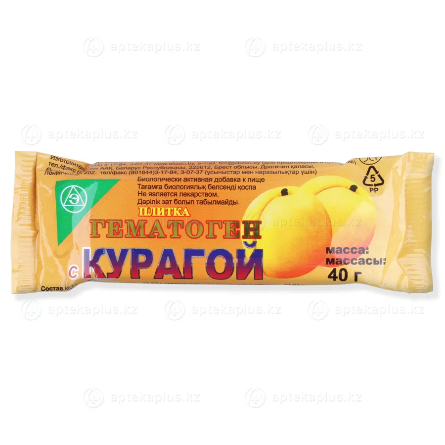 ЭКЗОН Гематоген с курагой 40 г
