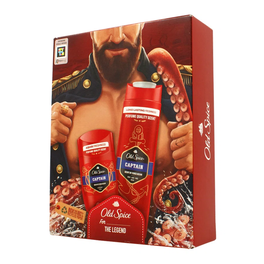 OLD SPICE Набор THE LEGENT Подарочный CAPTAIN Гель для душа 2в1 250мл +  Дезодорант твердый