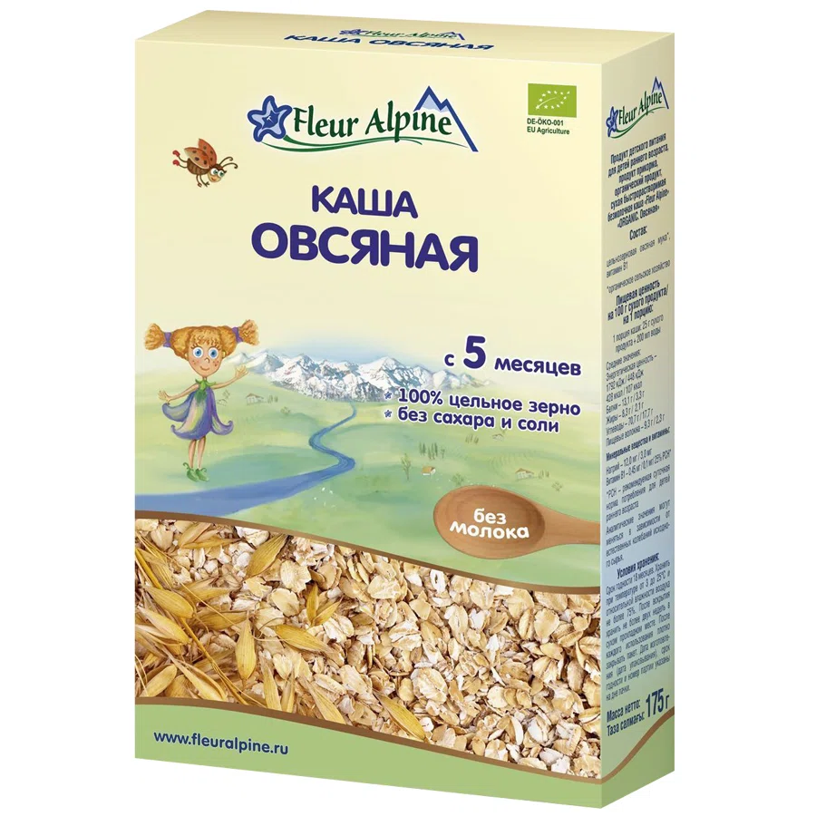 FLEUR ALPINE Каша овсяная безмолочная 175гр