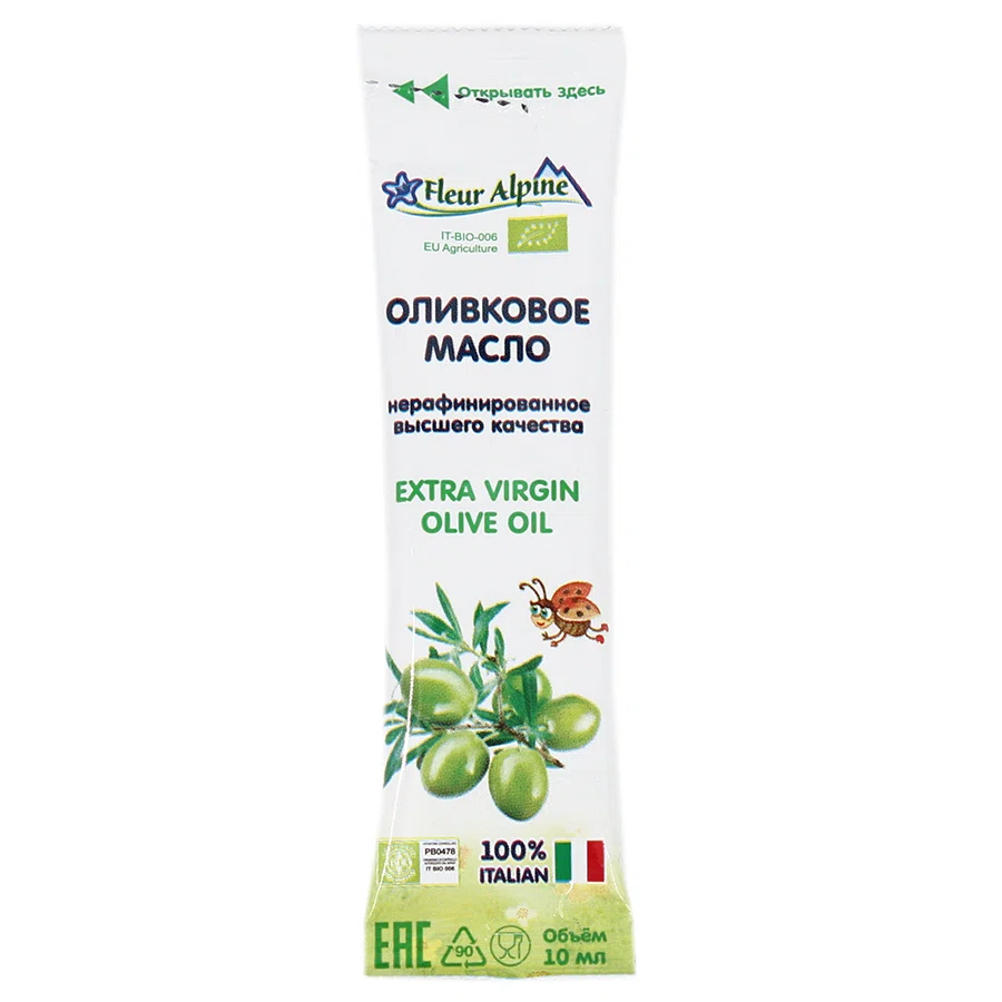 FLEUR ALPINE Масло оливковое нерафинированное 1шт/30саше по 10мл 300мл