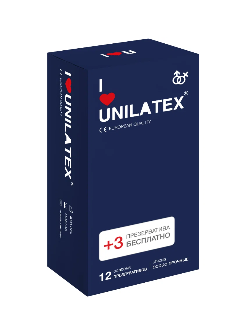 UNILATEX Презервативы особо прочные 12+3шт