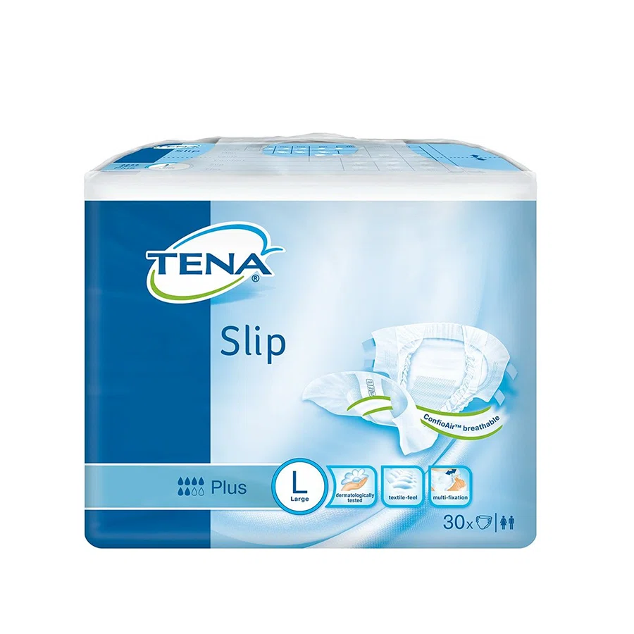 TENA Подгузник для взрослых Слип плюс L (92-144см) 3*30шт