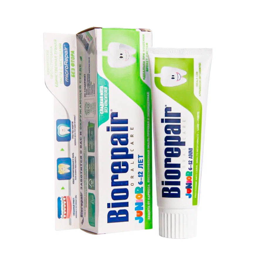 BIOREPAIR Паста зубная детская Джуниор Мята 6-12лет 75мл