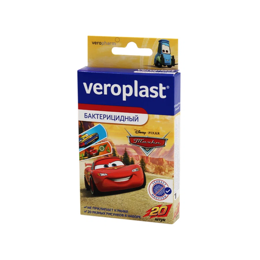 VEROPHARM Лейкопластырь Бактерицидный Тачки №20
