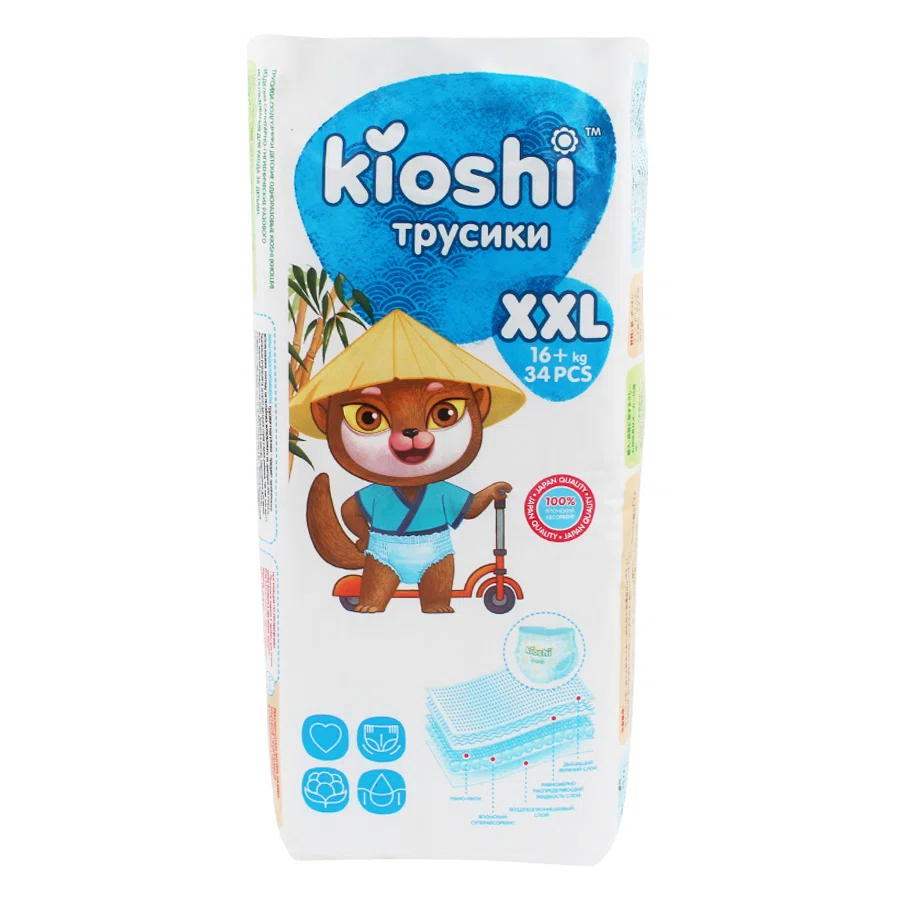 KIOSHI Трусики ХXL 16кг+ 34шт