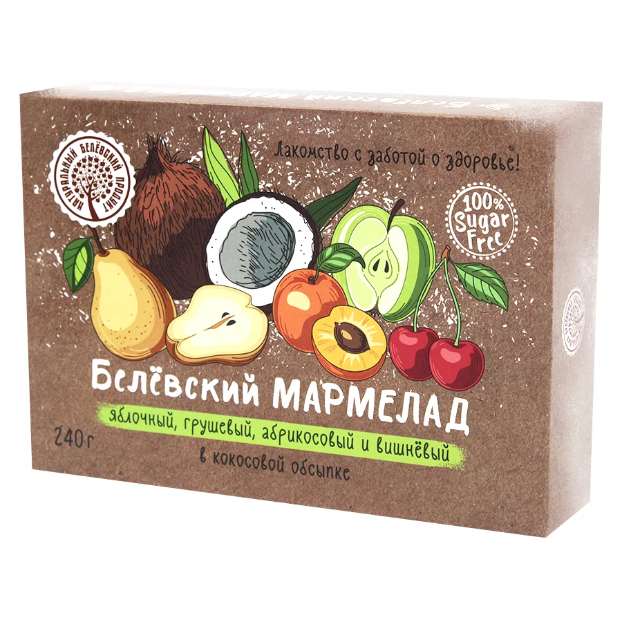БЕЛЕВСКИЙ ПРОДУКТ Мармелад яблочный,грушевый,абрикосовый и вишневый 240 гр
