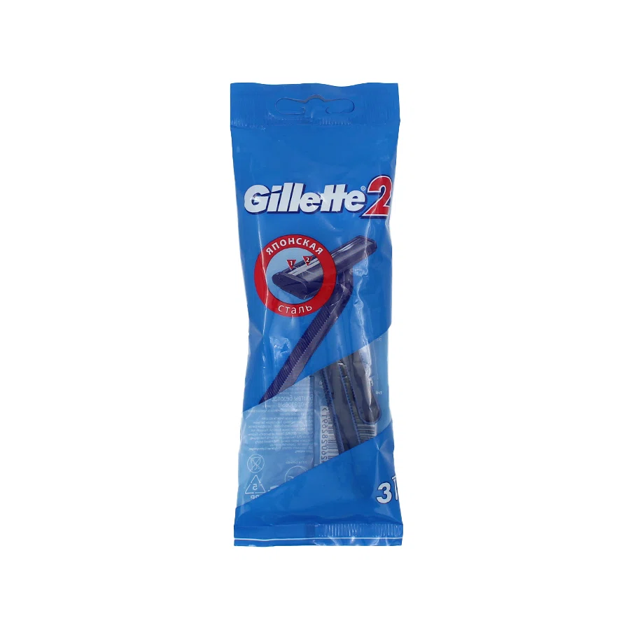 GILLETTE Станок бритвенный одноразовый 3шт/уп на карте