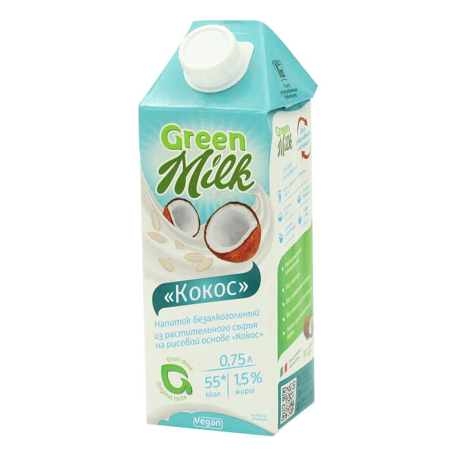 GREEN MILK Напиток растительный Кокос 750мл