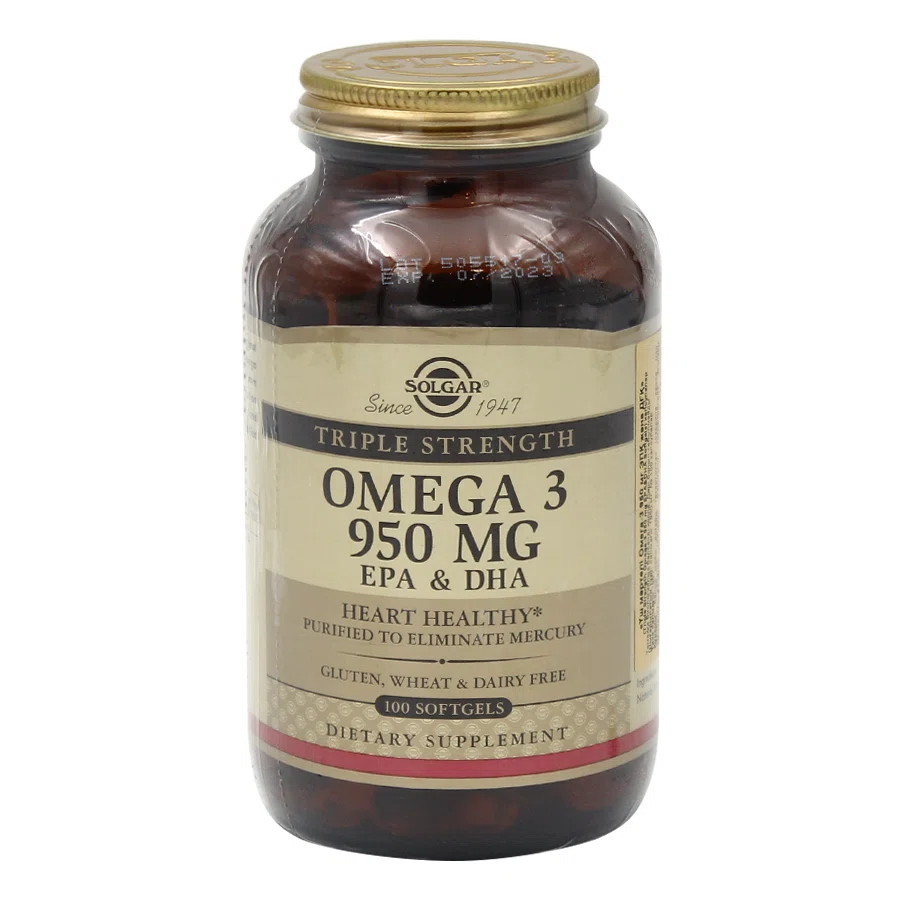 SOLGAR Капсулы Тройная Омега-3 950mg 100шт