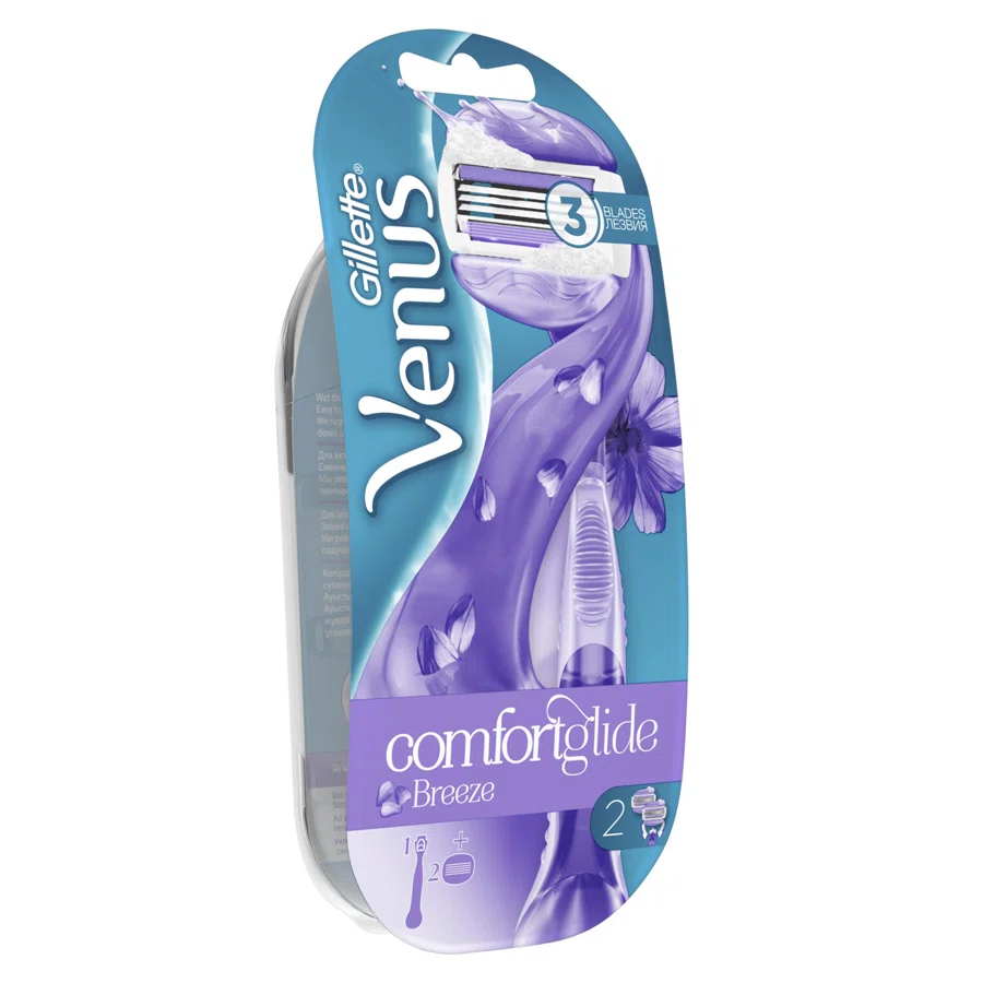GILLETTE Станок бритвенный VENUS BREEZE + 2 кассеты