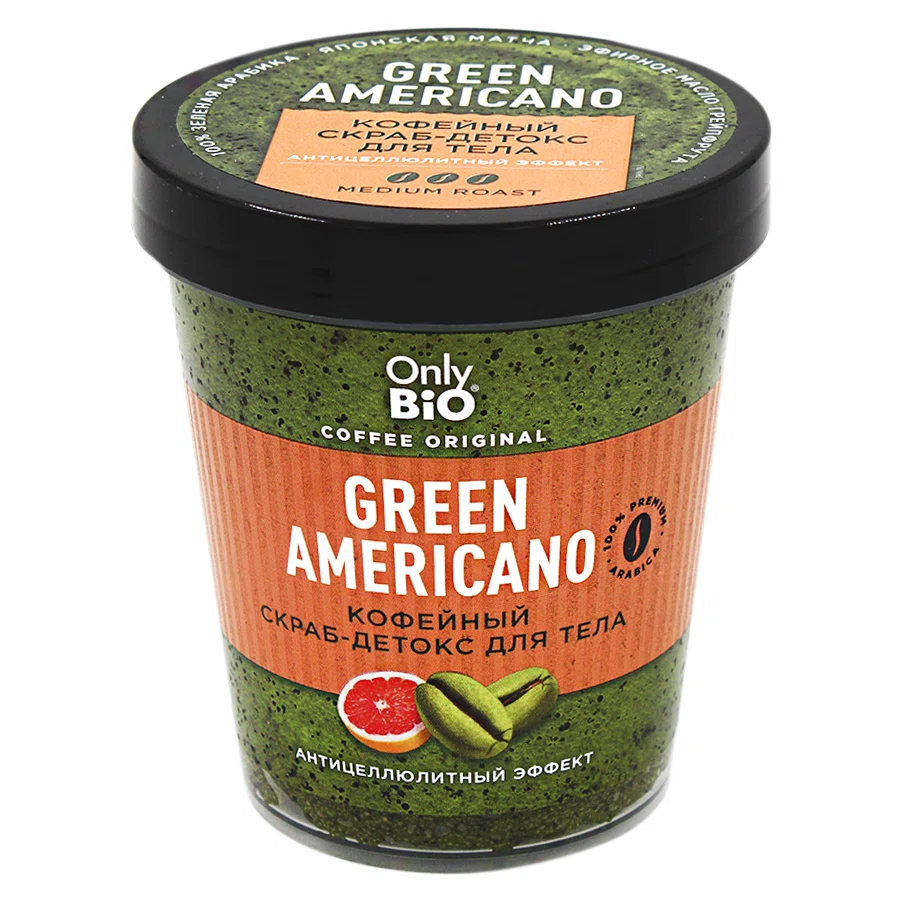 FITO КОСМЕТИК Скраб-детокс Кофейный Green Americano антицеллюлитный эффект 230мл