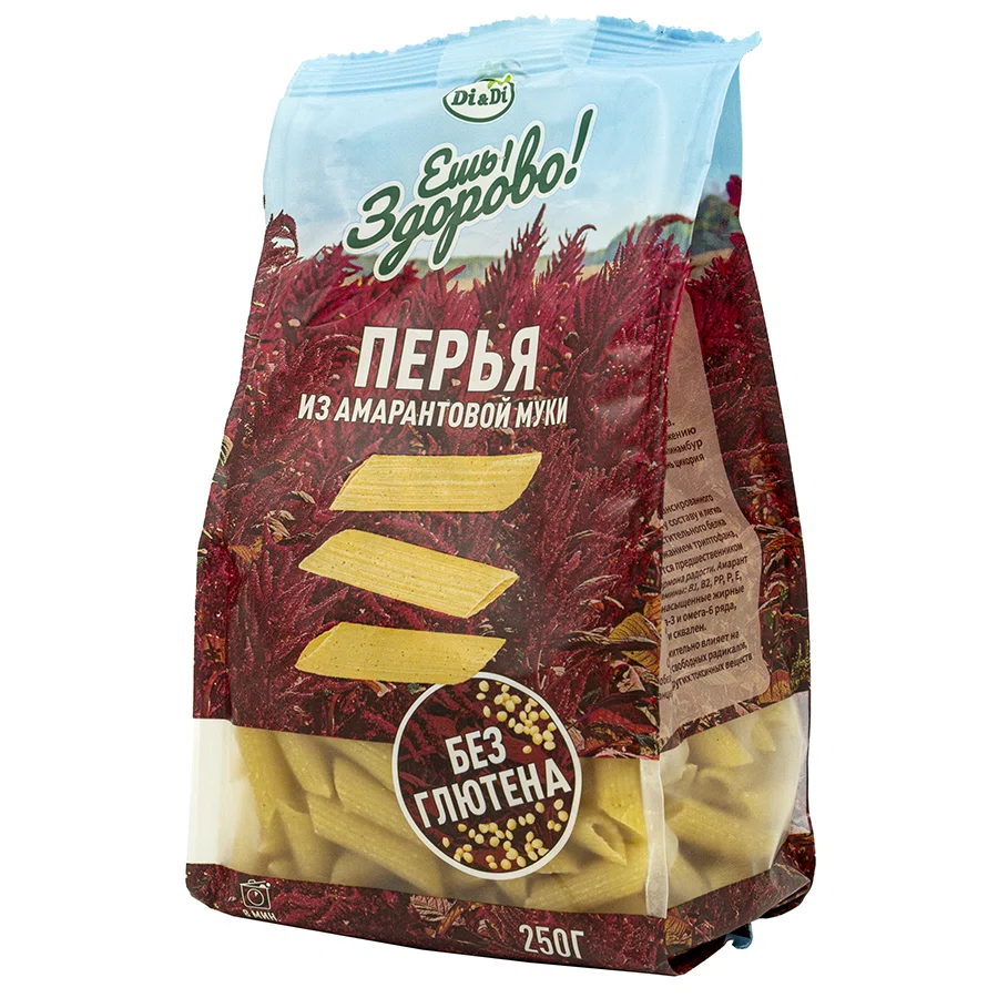 DI   DI ЕШЬ ЗДОРОВО Макароны Перья без глютена из амарантовой муки 250гр