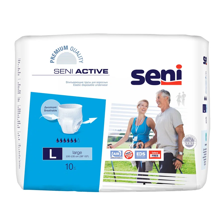SENI Трусики ACTIVE 6 капель №10 L