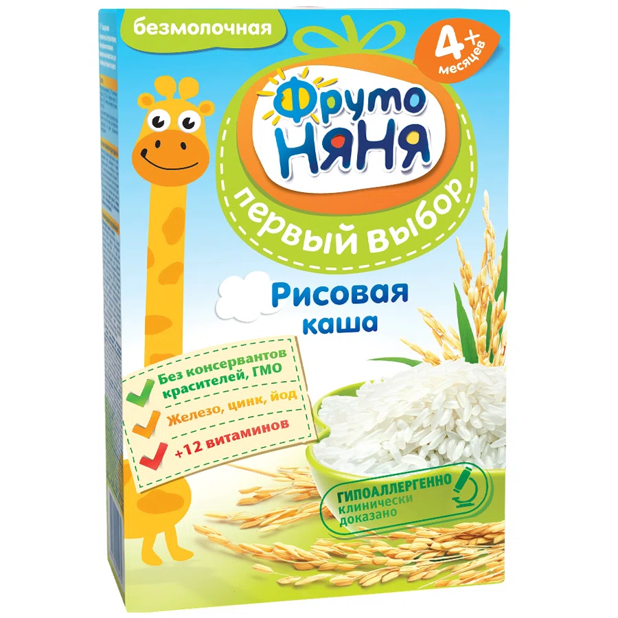 ФРУТО НЯНЯ ПЕРВЫЙ ВЫБОР Каша безмолочная рисовая без сахара 200гр