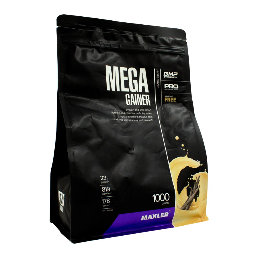 MAXLER Порошок БАД Макслер Mega Gainer Vanilla Flavor 1000 гр