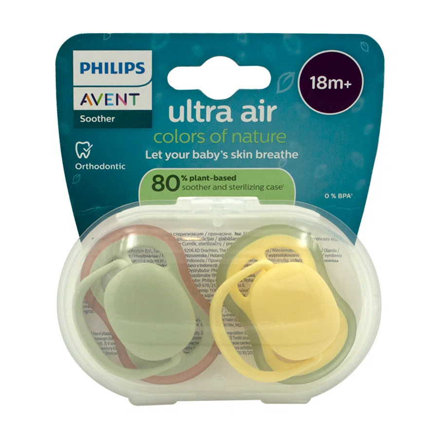 AVENT PHILIPS Соски-пустышки ортодонтические Ultra air 18+